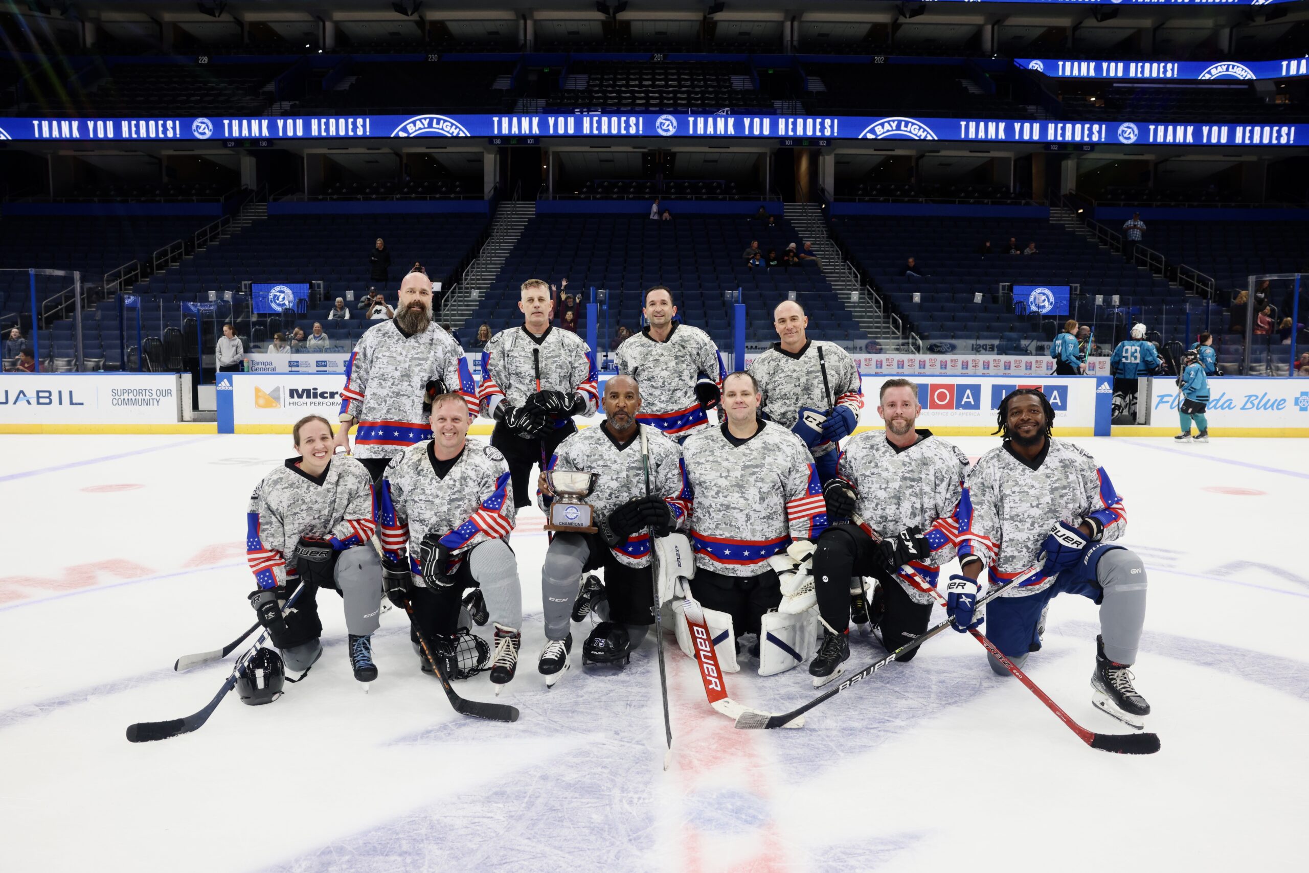 TAMPA, FL - OCTOBER 22: The Tampa Bay Lightning Heroes League at Amalie Arena on October 22, 2023 in Tampa, Florida.  (Photo by Casey Brooke Lawson/Tampa Bay Lightning)