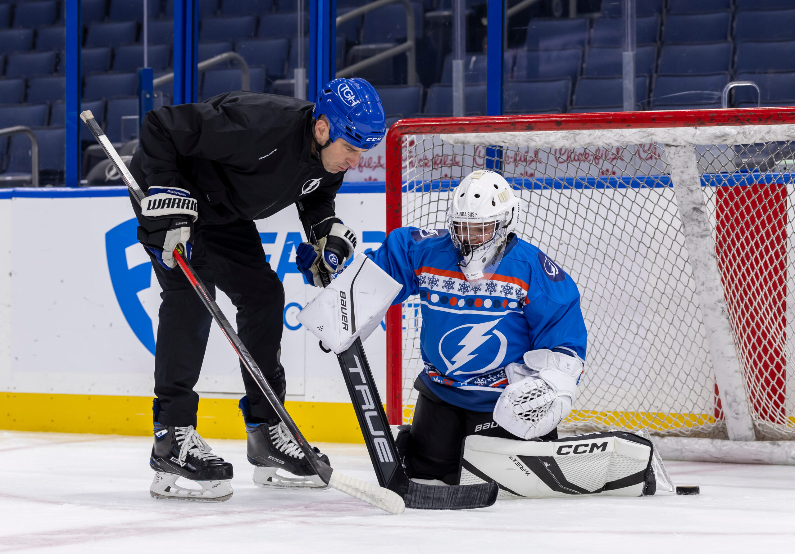 TAMPA, FL - JANUARY 02: Tampa Bay Lightning Holiday Kids Camp at Amalie Arena on January 2, 2025 in Tampa, Florida. (Photo by Mark LoMoglio/Tampa Bay Lightning)