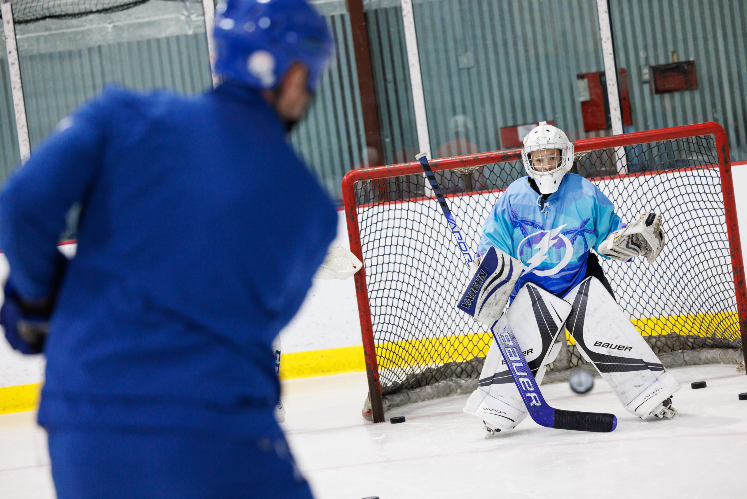 TAMPA, FL - JULY 17: The Tampa Bay Lightning development program host their first travel hockey summer program on July 17, 2024 at Power Pole in Tampa, Florida. Lightning alumni Brian Bradley, 1992-1999. Bradley was acquired by the Bolts in the 1992 expansion draft, and he would become the team's first star. He would score the team's first preseason goal against the Minnesota North Stars. At the end of Tampa Bay's inaugural season, Bradley led the team with a career high 42 goals and 86 points. (Photo by Casey Brooke Lawson/Tampa Bay Lightning)