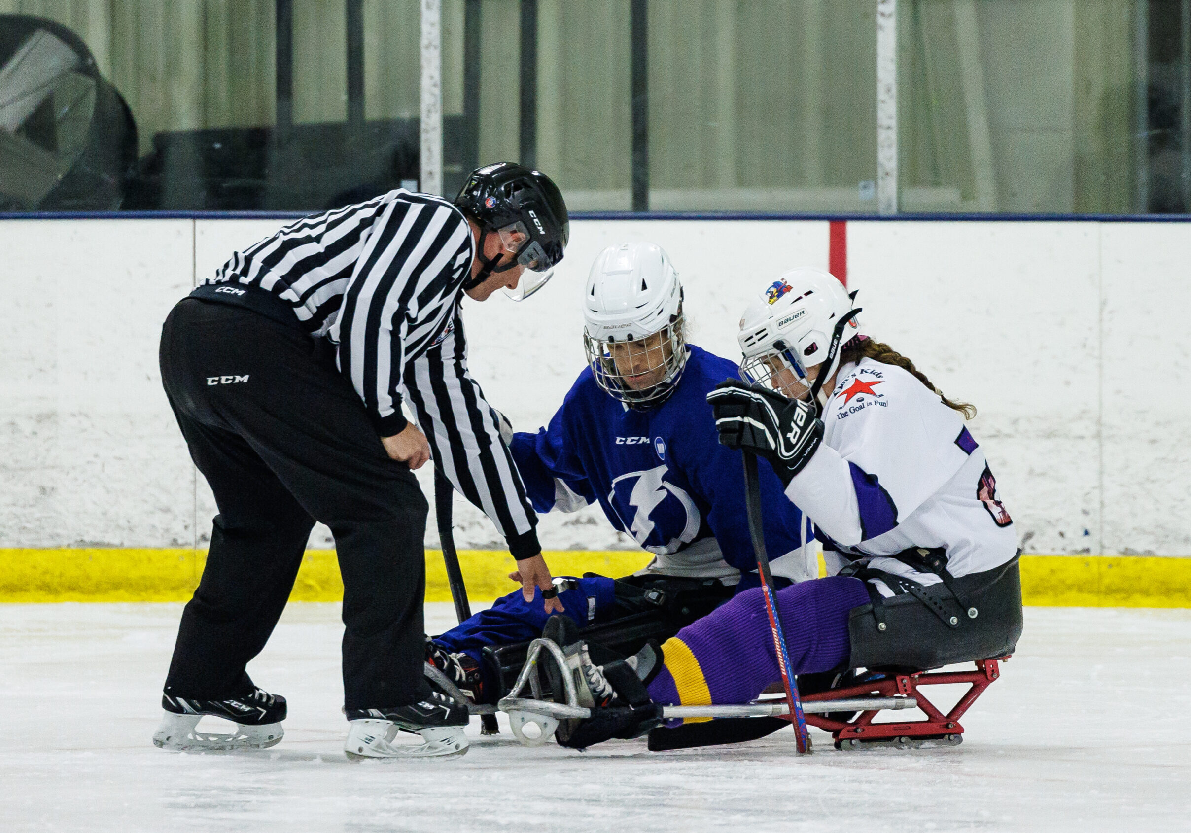 TAMPA, FL - MARCH 4: The Tampa Bay Lightning sled hockey team plays the Space Coast Blast on March 4, 2023 at Clearwater Ice Arena in Clearwater, Florida.  (Photo by Casey Brooke Lawson/Tampa Bay Lightning)